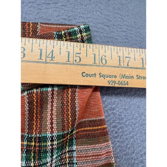 Free People Plaid Wide Leg Pants Sz Small Orange Green Retro Boho Festival - Picture 3 of 10